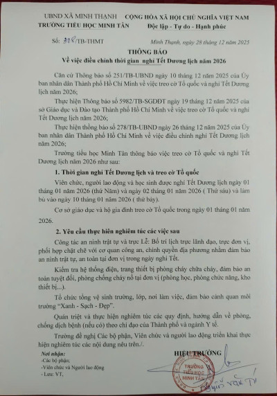 NGHĨ TẾT DƯƠNG LỊCH 2026