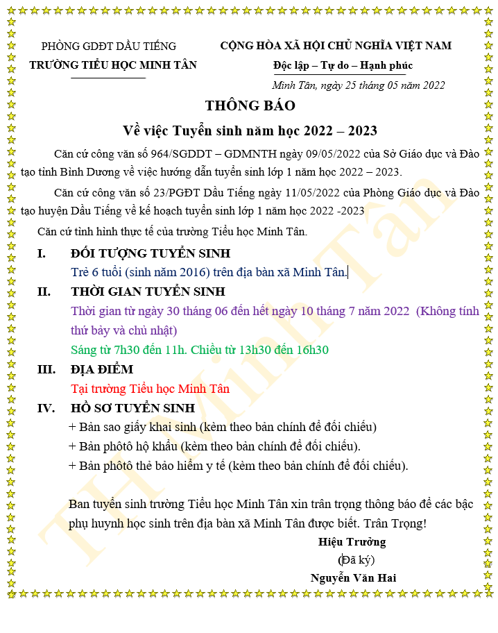 thong bao tuyen sinh